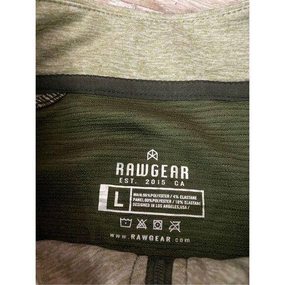 Rawgear Mens Athletic Shirt Workout Half Zip Green Sz L - Picture 3 of 3